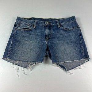 Lucky Brand Short Women 30 Sundown Blue Fade Whisker Cut Off Stretch Denim Jorts